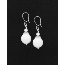 Boucles d ' oreilles Calliope Thalia Onyx blanc