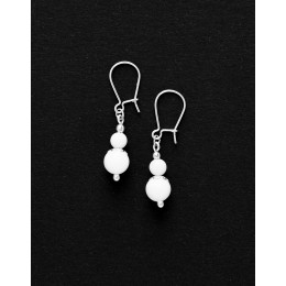 Boucles d ' oreilles Calliope Thalia Onyx blanc