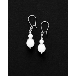 Boucles d ' oreilles Calliope Thalia Onyx blanc