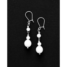 Boucles d oreilles Thalia Onyx blanc