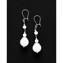 Boucles d oreilles Thalia Onyx blanc