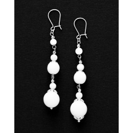 Boucles d oreilles Thalia Onyx blanc