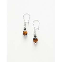 Boucles d ' oreilles Calliope Thalia Oeil-de-tigre