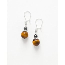 Boucles d ' oreilles Calliope Thalia Oeil-de-tigre