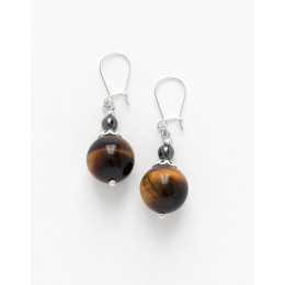 Boucles d ' oreilles Calliope Thalia Oeil-de-tigre