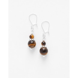 Boucles d oreilles Thalia Oeil-de-tigre