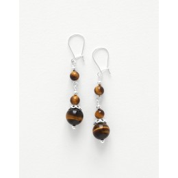 Boucles d oreilles Thalia Oeil-de-tigre