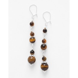 Boucles d oreilles Thalia Oeil-de-tigre