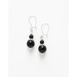 Boucles d ' oreilles Calliope Thalia Onyx noir