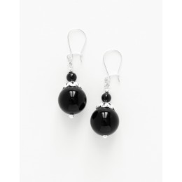 Boucles d ' oreilles Calliope Thalia Onyx noir