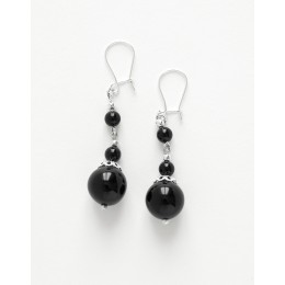 Boucles d oreilles Thalia Onyx noir