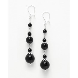 Boucles d oreilles Thalia Onyx noir