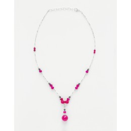 Collier Calliope Agate fuchsia