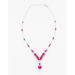 Collier Calliope Agate fuchsia