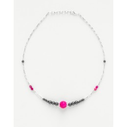 Collier Thalia Agate fuchsia