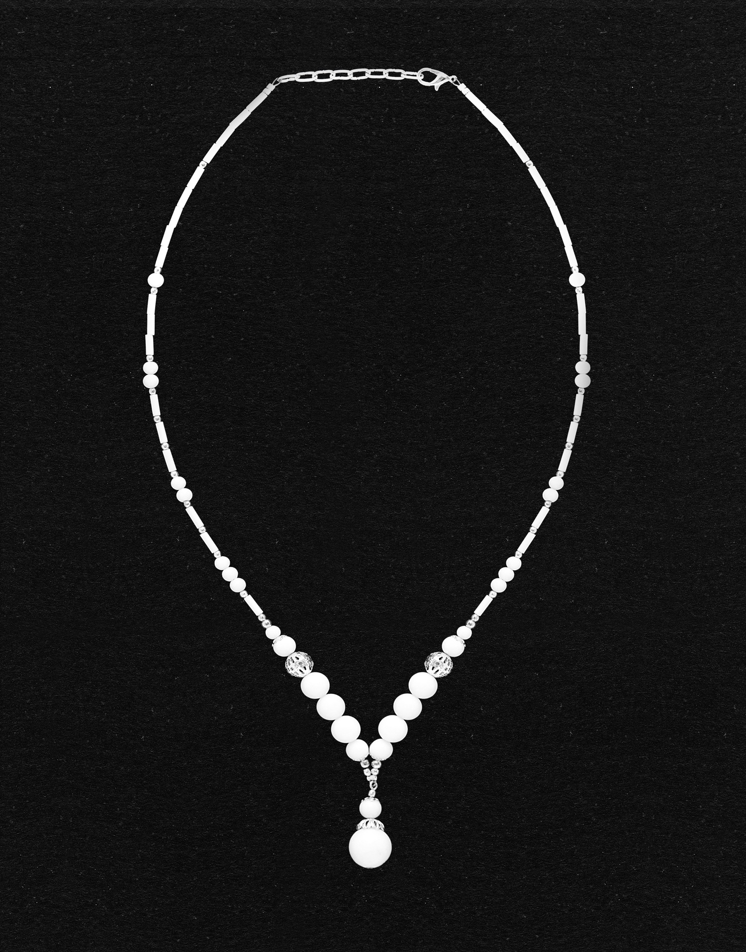 Necklace Calliope white Onyx