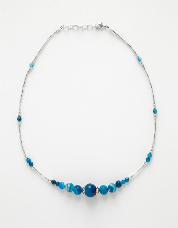 Necklace Thalia blue Agate