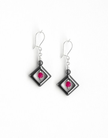 Earrings Euterpe fuchsia Agate