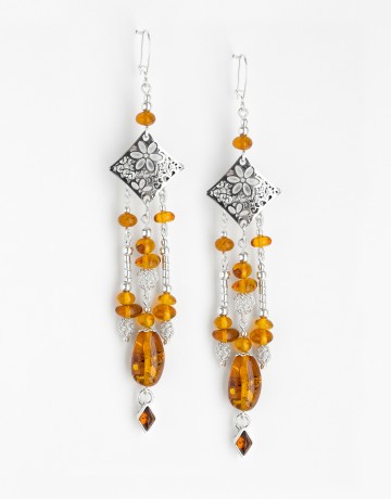 Earrings Polymnie Amber