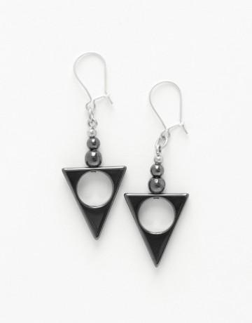 Earrings Euterpe Hématite triangle