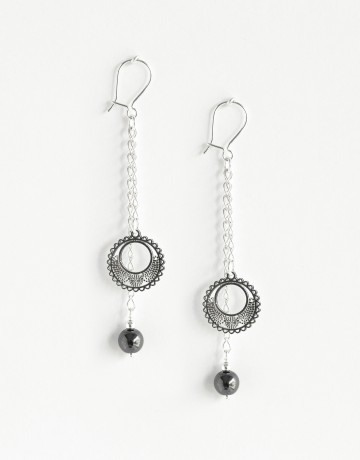 Earrings Euterpe Hématite