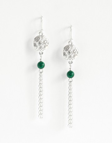 Earrings Euterpe Malachite