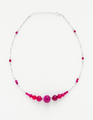 Necklace Thalia fushia Agate