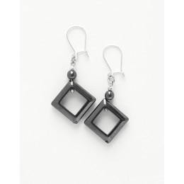 Earrings Euterpe Hématite lozenge